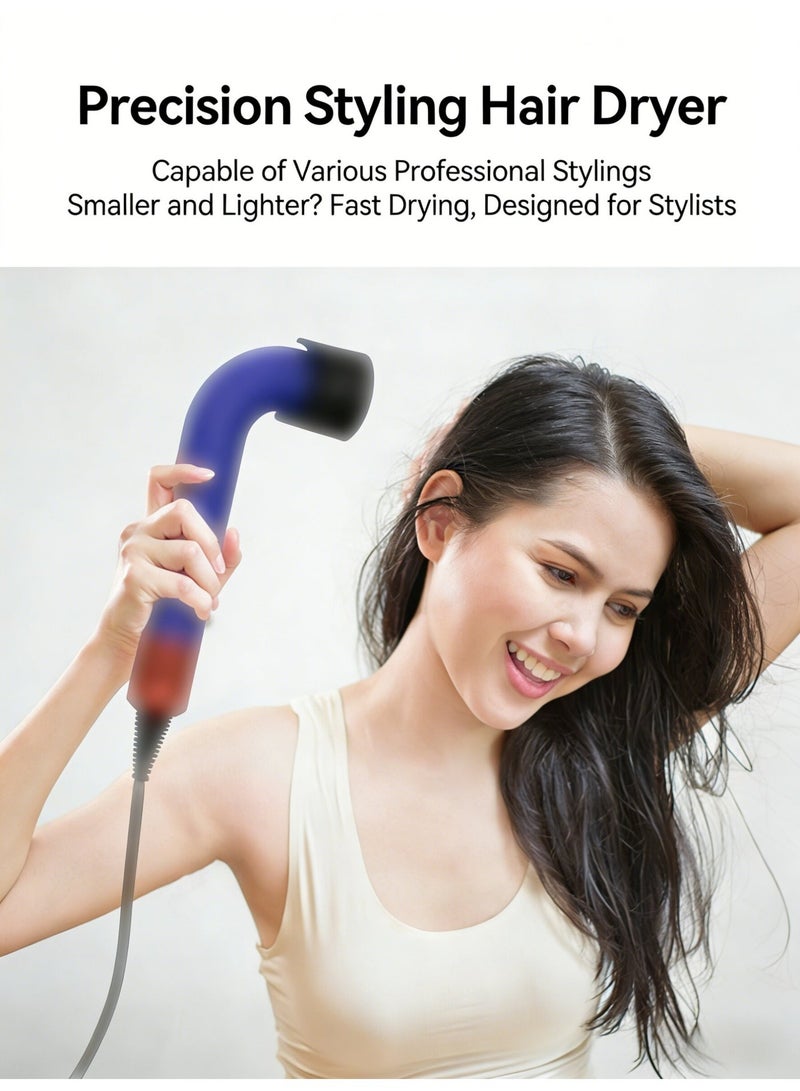 New High-Speed Ionic Hair Dryer with Curved Nozzle, Professional Negative Ion Blow Dryer for Home Use, Salon-Quality Styling Tool - Image 2